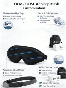 Masque de sommeil 3D personnalisé, ajustement adaptable <span class=keywords><strong>à</strong></span> toutes les tailles de tête, faible MOQ, service OEM/ODM - Product Image 2