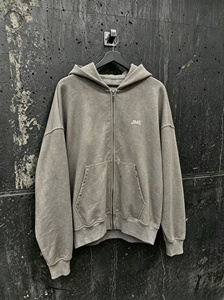 เสื้อฮู้ดซิปผู้ชาย JME แขนยาวแบบปกติ ผ้าถัก สีพื้น ใส่ได้ในฤดูใบไม้ร่วง สกรีนโลโก้ตามสั่ง - Product Image 1