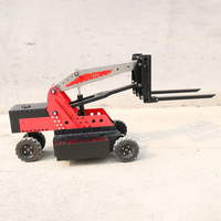 Mini chariot élévateur électrique télescopique tout-terrain 1 tonne, télécommandé, avec batterie lithium-ion et pneus pleins