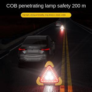 삼각대 경고등 LED 다기능 차량 비상등 태양광 충전 ABS 반사 플라스틱 오렌지/레드 충전식 플래시 - Product Image 2