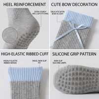 Calcetines de Yoga de Algodón ODM con Lazo, Antideslizantes, Absorbentes de Sudor, Transpirables, Ecológicos, de Secado Rápido, Antibacterianos, para Mujer