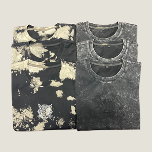 OEM Wholesale Heavyweight Tshirt Sun Faded <b>Black</b> Oversized T-shirt <b>Men</b> Acid Wash Vintage Custom T Shirt - Product Image 5