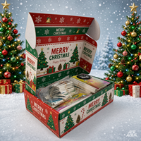 Boîte Express Personnalisée Haut de Gamme à Fermeture Auto-adhésive, Boîte Express de Noël avec Fermeture Éclair Gratuite et Film Adhésif Facilement Déchirable