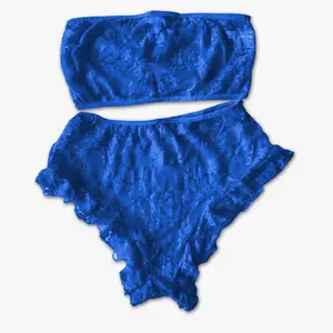 Custom logo Hot selling eroticTransparent Women Blue Sexy Lingerie Underwear