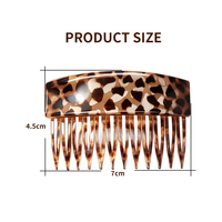 Peignes à cheveux latéraux de style chinois, accessoires pour cheveux en plastique imitation écaille de tortue pour femmes