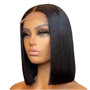 13X4 Transparent Full Lace Front 10 Pouces Remy Hair 99J Noir Bob Perruque pour Femmes Brut Vierge Brésilienne Cheveux Vendeur Frontal Perruques - Product Image 4