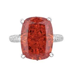High Quality Simple Jewelry Eco-friendly Copper Dazzling Brilliance Geometric <b>Square</b> 12*16MM High Carbon Zircon <b>Adjustable</b> Ring - Product Image 1