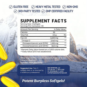 Heißer Verkauf Organisches Leinsamenöl Omega-3 Softgels 1000mg Dreifache Stärke ALA Unterstützt Herzgesundheit Kräuterergänzung Hersteller - Product Image 5