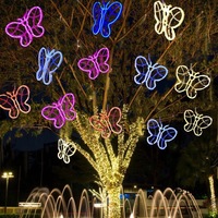 Bande lumineuse LED pentagramme colorée, idéale pour la décoration extérieure de cours, arbres, rues, suspension, guirlande lumineuse ciel étoilé