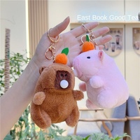 Porte-clés en peluche Capybara Pibala créatif avec son de ronflement et de bave, mignon, unisexe, ornement suspendu, poupée à agripper, en coton PP