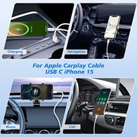 3ft 6ft 2M Type C Cable pour iPhone 16 Pro/16/15 USB A à USB C Carplay Charger Cord Type C Car Charging Cable
