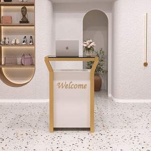 Bancone Reception Moderno Minimalista Personalizzato, Mini Scrivania Reception per Salone di Bellezza, Barbiere, Negozio di Abbigliamento, Negozio di Borse, Scuola - Product Image 1