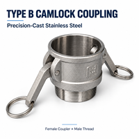 Raccord Camlock Type B en acier inoxydable, coupleur mâle et femelle à filetage NPT