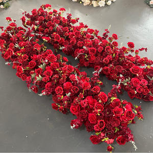 M-FR132 Camino de Mesa de Flores de Rosas al por Mayor, Camino de Mesa de Flores de Gypsophila, Camino de Mesa de Flores Artificiales para Arreglos de Boda - Product Image 5