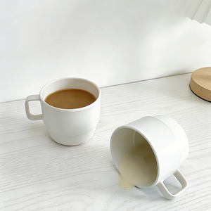 Mug à café en mélamine bleu clair de 250 ml, mug à café en mélamine empilable incassable avec poignée - Product Image 5