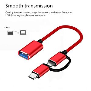3A Fast Charging <b>Micro</b> <b>USB</b> to <b>USB</b>-C OTG Cable, 2-in-1 <b>Adapter</b> for Phone, Keyboard, Mouse & <b>USB</b> Drive - Product Image 6