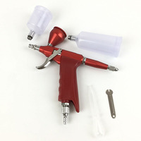 Stylo aérographe 116 rouge à alimentation par gravité, double action, vitesse réglable, pour travaux artistiques, peinture de modèles, réparation de meubles, retouches, portable