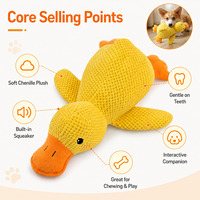 Jouet pour chien en peluche couineur en forme de canard, jouet à mâcher doux pour chiot, anti-ennui pour chiens de petite et moyenne taille, vente en gros