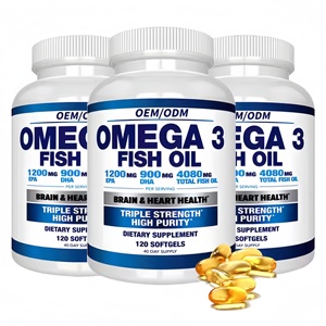 Lemon Flavor Natural Fish Oil Omega-3 Softgel Capsules <strong>EPA</strong> &amp; <strong>DHA</strong> Immune &amp; Skin Health Supplement for Adults - Product Image 1