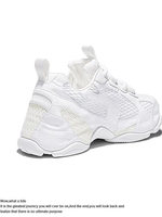 Sneakers blanches à lacets épaisses de luxe, cuir véritable, respirant, maille, plateforme rembourrée, décontractées, marche estivale, confort