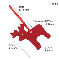 Accessoires de décoration de Noël en feutre respirant 100 % polyester écologique non tissé pour fournitures de fête, étiquette cadeau suspendue