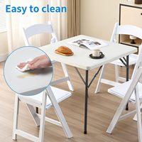 Table pliante carrée extensible en HDPE de 86 cm, style moderne, étanche, facile à transporter pour banquets et mariages en extérieur (vente en gros)