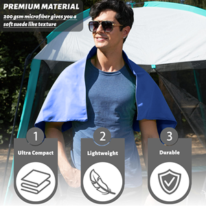 Ensemble de serviettes en microfibre tissées, très absorbantes, douces, confortables, pour la gym, le camping, séchage rapide, couleur unie, adulte - Product Image 2