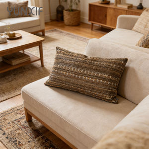 Trending Custom Pillowcases Luxury Vintage Premium Fabric Beaded Striped Square Throw Pillow Covers for Living Room Decor - Product Image 3