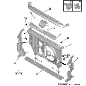 คานรั้งหม้อน้ำด้านบน Dongfeng Peugeot 207 รุ่น 9806993680 7106G9 อะไหล่เหล็กทดแทน - Product Image 4