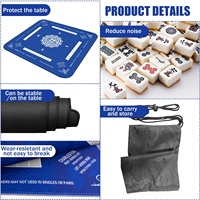 Tapis de Mahjong et de Poker Pliable pour 4 Joueurs, Sac de Rangement Portable Enroulable, Antidérapant, Règles de Charleston Imprimées, Voyage, Maison, Jeu, Fête