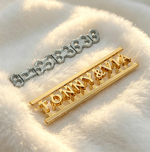 Zinc Alloy Embossed Metal Plate for <b>Shirts</b> & Clothing, Low MOQ garment labels metal for formal apparel use - Product Image 2