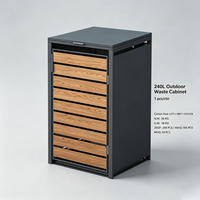 Abri de rangement extérieur rectangulaire en métal pour déchets, 240L, design écologique pour le recyclage, style moderne et luxueux pour usage commercial