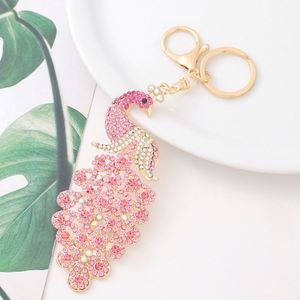 Peacock Peafowl Rhinestone Keychain Cute Crystal Charm Purse Handbag Car <b>Backpack</b> Pendant Party Wedding Birthday Gift - Product Image 4