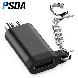PSDA USBC-マイクロUSBアダプタータイプCメス-オス変換コネクター、ストラップ付きSamsungMicroUSBと互換性があります