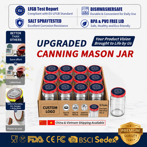 Juego <span class=keywords><strong>de</strong></span> 12 Frascos <span class=keywords><strong>de</strong></span> Vidrio <span class=keywords><strong>para</strong></span> Almacenamiento <span class=keywords><strong>de</strong></span> Alimentos con Tapa <span class=keywords><strong>de</strong></span> Fácil Apertura, Frascos <span class=keywords><strong>de</strong></span> Vidrio con Tapa Giratoria <span class=keywords><strong>para</strong></span> Mermelada, Encurtidos, <span class=keywords><strong>Miel</strong></span>, Salsas, ODM OEM - Product Image 1