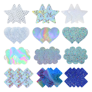 Pegatinas Adhesivas Impermeables y Transpirables para Pezones, Cubrepezones sin Costuras, Desechables, para Mujer, Ideales para Fiestas Rave - Product Image 1