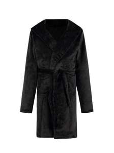 <strong>Mens</strong> Flannel Fleece Hooded Bathrobe Soft <strong>Dressing</strong> <strong>Gown</strong> House Coat Thermal Quick Dry 100% Polyester Hotel Use - Product Image 4