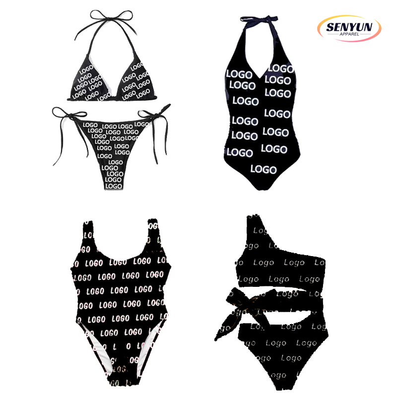 Custom Printing Girls Swimwear Beachwear High Waist Bikini Set Bathing Suits For Women Monokini Fitness Swimsuits For Women 2024