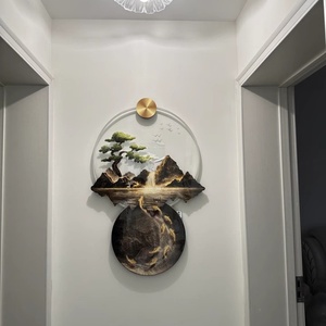 Arte Mural Personalizado al por Mayor, Pintura UV de Lujo para Dormitorio, Pintura Moderna de Paisajes en Porcelana de Cristal, Pintura Decorativa con Luz LED - Product Image 2