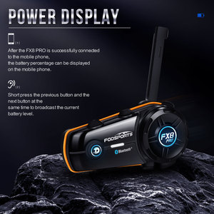 Fodsports <span class=keywords><strong>FX8</strong></span> <span class=keywords><strong>Pro</strong></span> 10 Riders 2000M FM หมวกกันน็อคแบบสองหน้าหมวกกันน็อคมอเตอร์ไซค์อินเตอร์คอม - Product Image 3