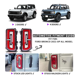 ไฟท้าย LED สำหรับ Ford Bronco ปี 2020-2023 เลนส์ใส ชุดอัพเกรดใหม่ พร้อมไฟวิ่งกลางวัน แบบเสียบใช้งานได้ทันที กันน้ำ - Product Image 2