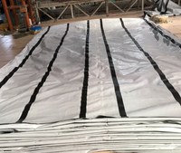 Bâche en polyéthylène tissé Linyi robuste 4x6 m, 200 grammes, double face, imperméable, blanche avec bande noire