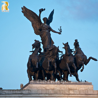 Sculptures de dames romaines en bronze, grande taille, ancien vêtement d'extérieur, statue de 1/4 chevaux