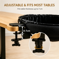 Lit de repos suspendu pour chat, à fixer sur bureau, réglable, avec cadre en acier, amovible, rembourré en coton lavable