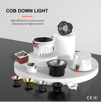 Plafonnier encastré rond à LED en aluminium, orientable, pour la maison, le bureau, l'hôtel, l'éclairage commercial