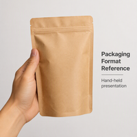Sacs d'emballage alimentaire biodégradables en papier kraft brun de haute qualité, refermables, avec impression numérique sur la surface