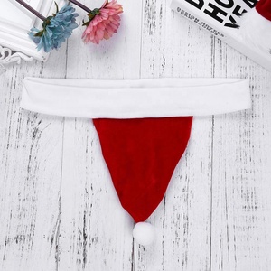 Sous-vêtements sexy de <span class=keywords><strong>Noël</strong></span> rouges pour hommes, chapeau de Père <span class=keywords><strong>Noël</strong></span>, bikini en velours, <span class=keywords><strong>string</strong></span> - Product Image 4