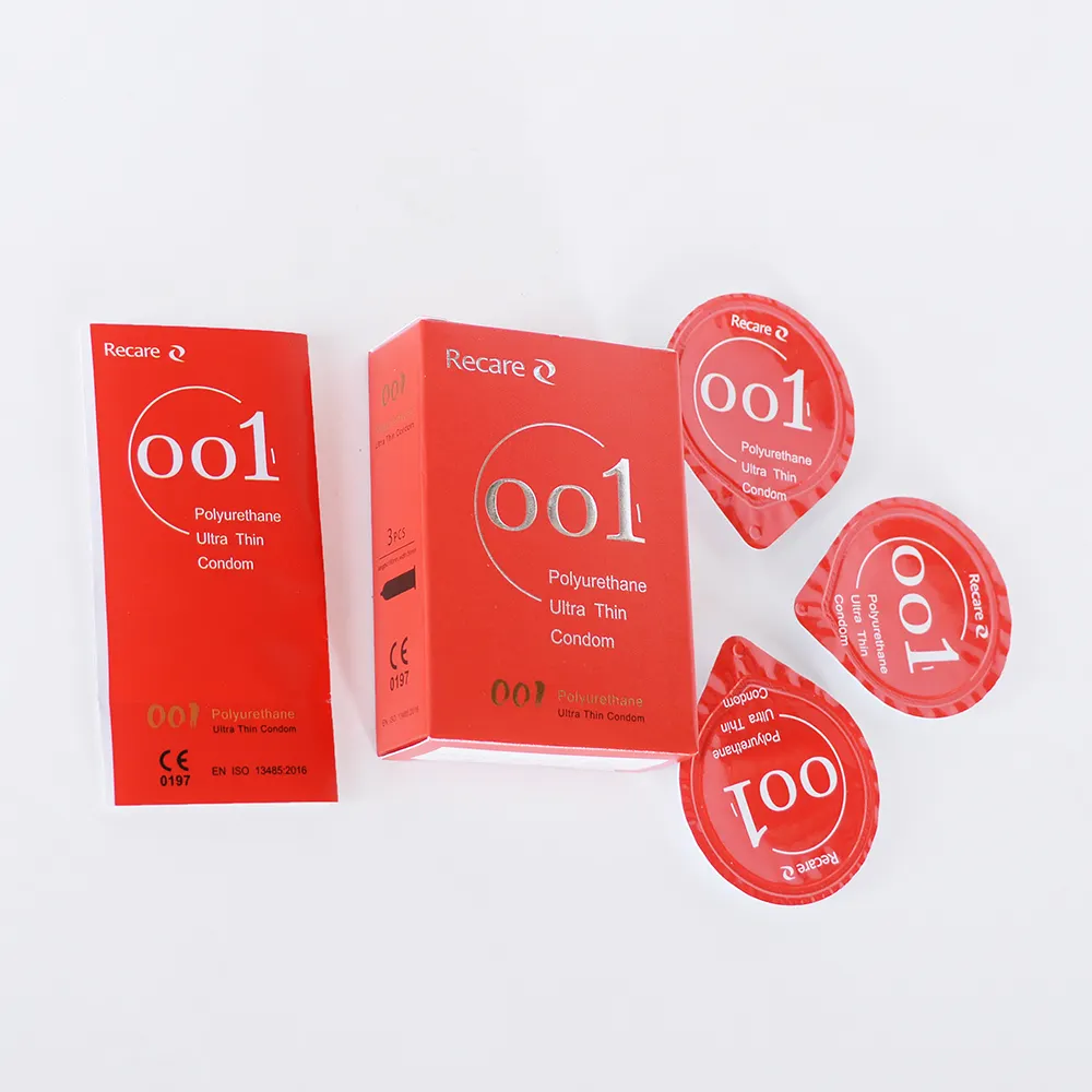 3 pz/scatola new progettato in magazzino non in lattice ultra sottile del sesso condom in poliuretano 001