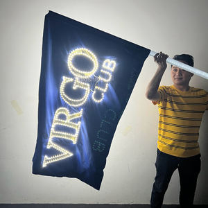 Drapeaux lumineux LED personnalisés en polyester à main pour la publicité commerciale, les discothèques, les fêtes, les drapeaux promotionnels LED - Product Image 6