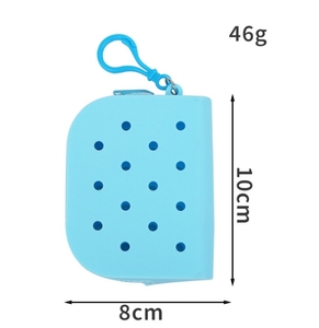 Bolsa de silicona con agujeros Diy desmontable Lindo bolso impermeable accesorios creativos para niños monedero de silicona de dibujos animados - Product Image 3